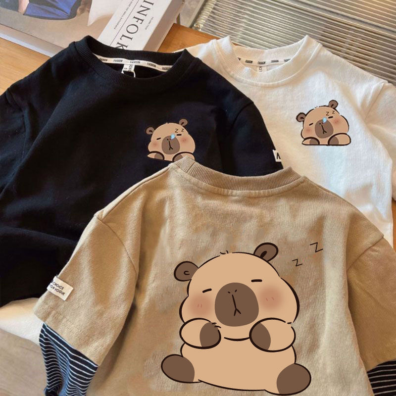 Summer Clothing Teen Girls - Summer Children's Clothing Cartoon Capybara Print