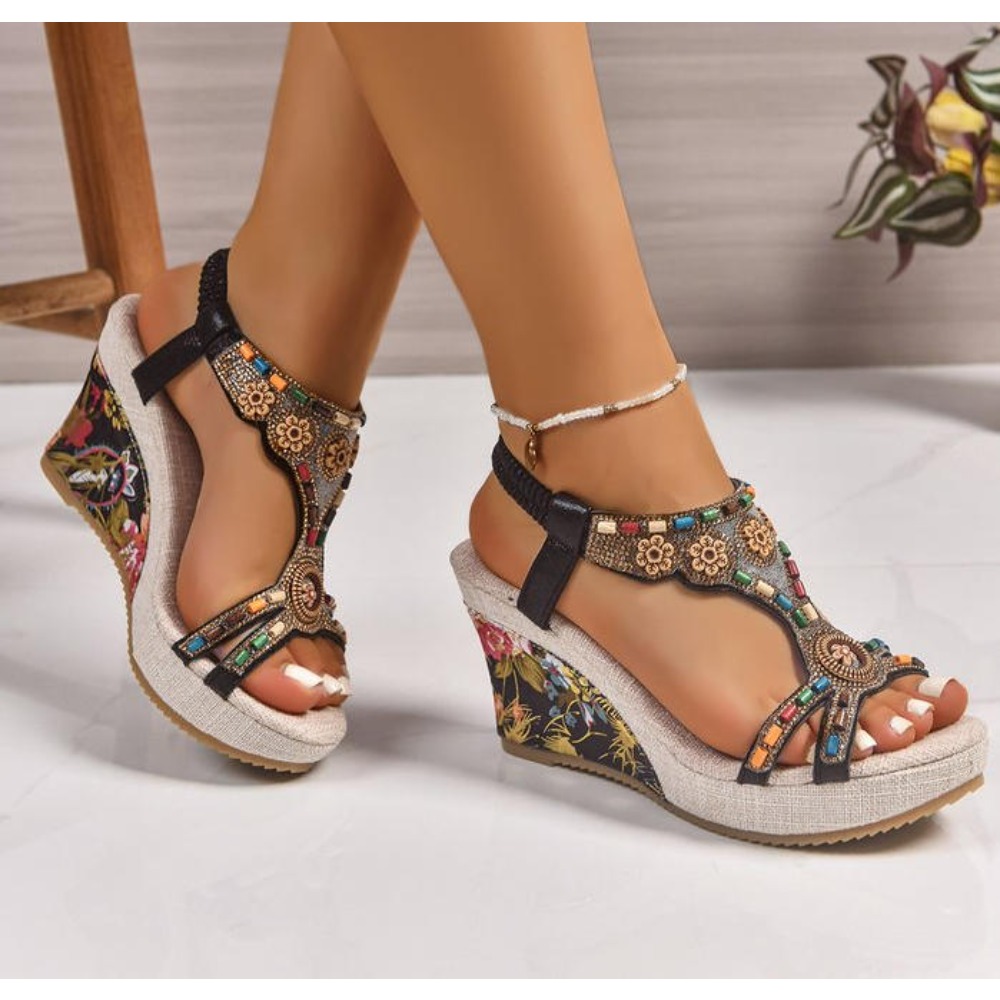 Summer Clothing Offers - Woman Leather Summer Fashion Wedge Female