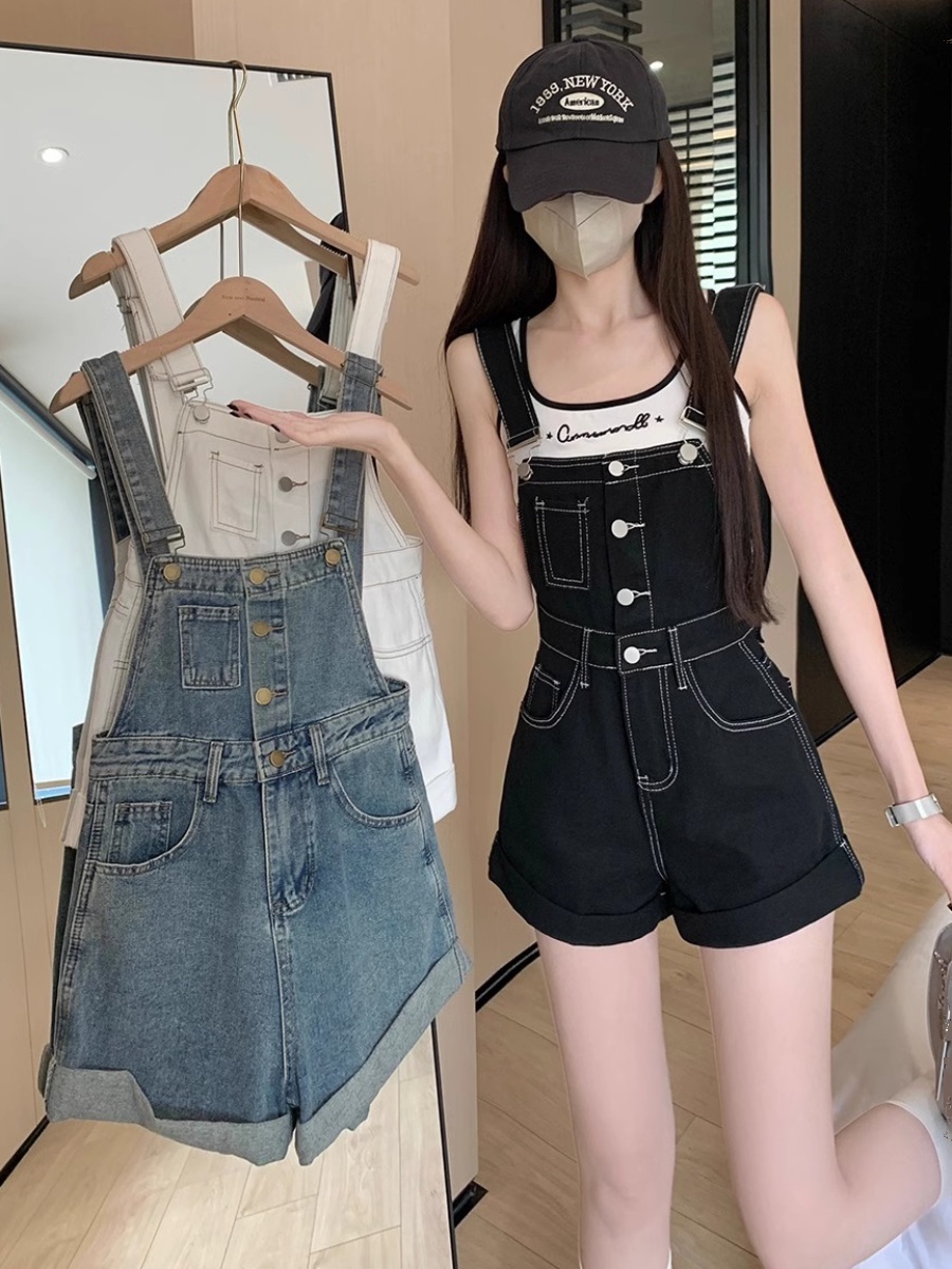 Summer Loving Clothing - Rompers Women Solid Suspenders Denim Vacation