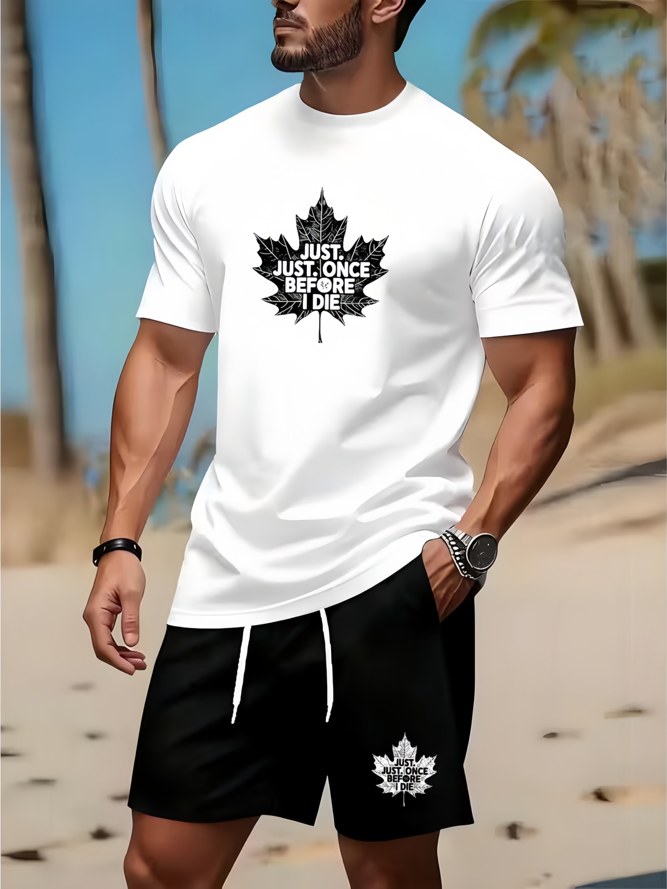 Summer Clothing Men Fashion - Men's Round Neck T-shirt and Shorts