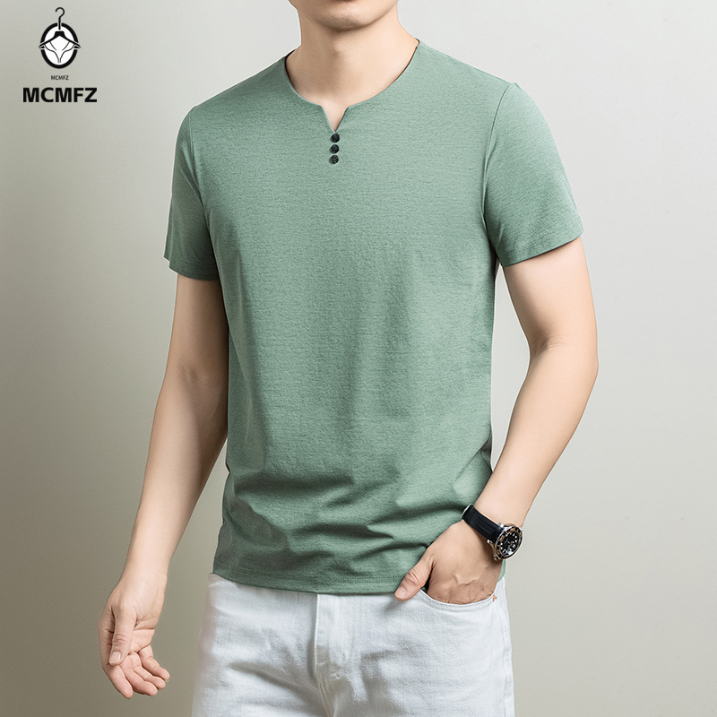 Summer Clothing For Young Men - Mens Basic Henley T Shirt Comfortable
