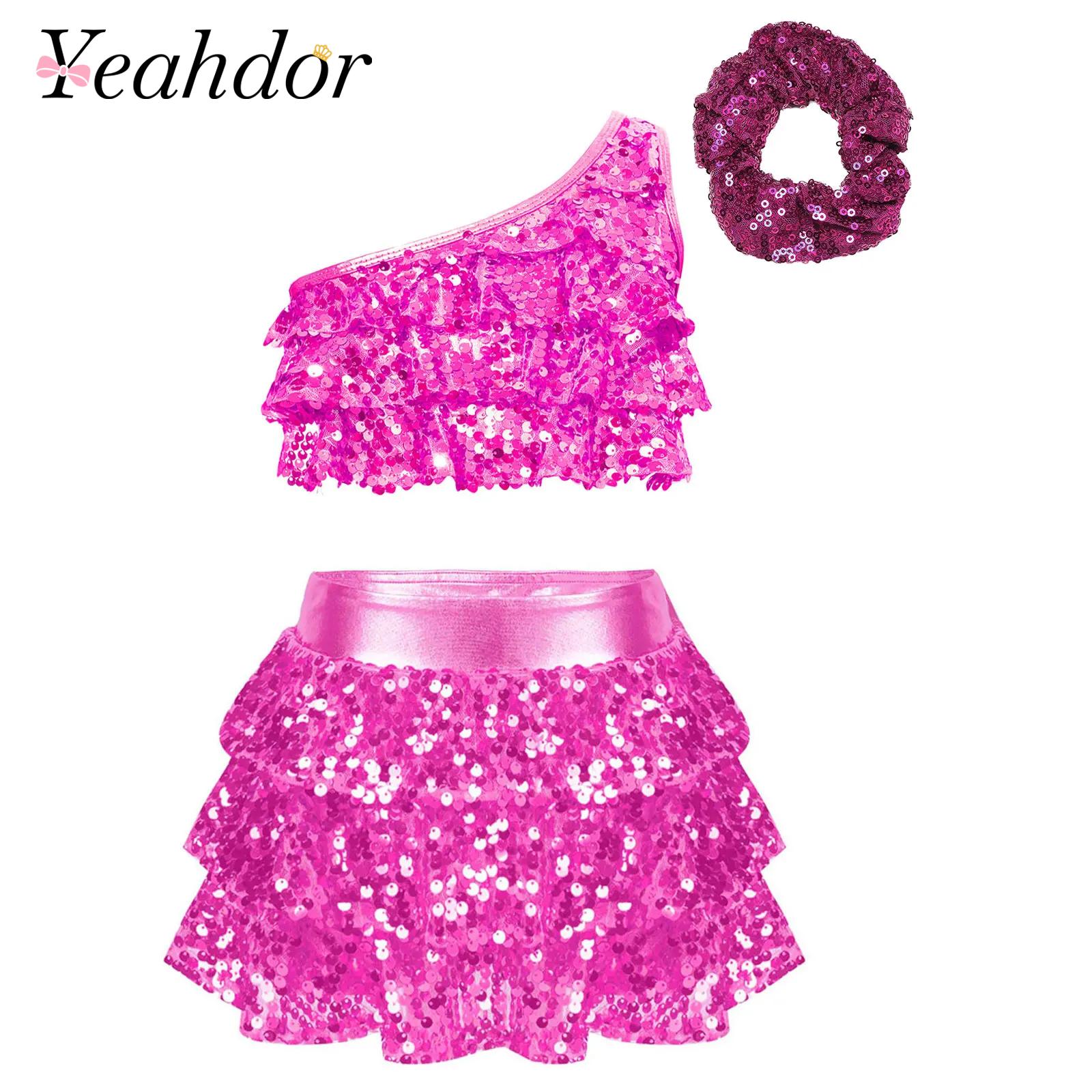 Summer Clothing Girls - Kids Girls Shiny Sequins Latin Jazz