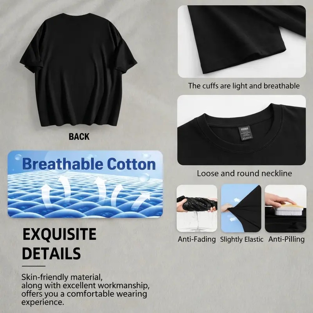 Men's Cotton Round Neck Short- - Summer Loving Clothing 评论和价格