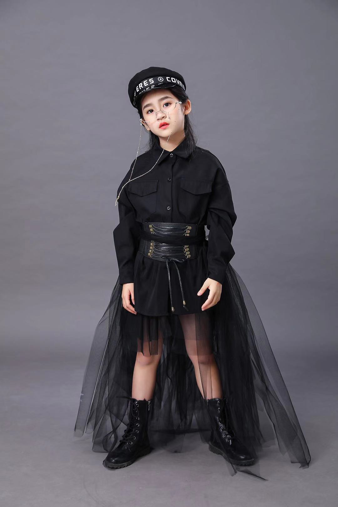 Children's Black Suit Girls Mo - Summer Clothing Girls 评论和价格