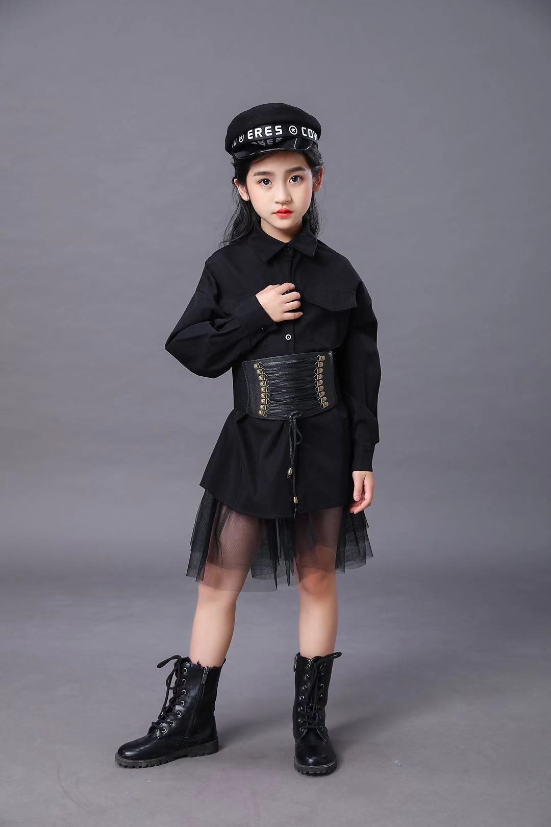 Children's Black Suit Girls Mo - Summer Clothing Girls 评论和价格