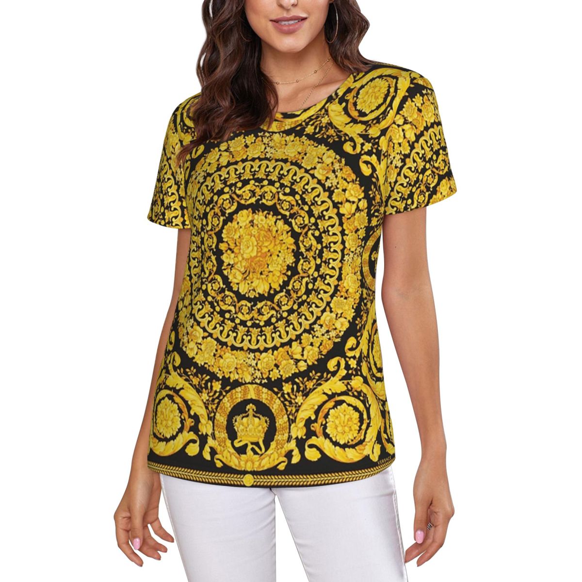 Decorative Golden Medallion Ba - Summer Clothing For 70 Year Old Woman 评论和价格