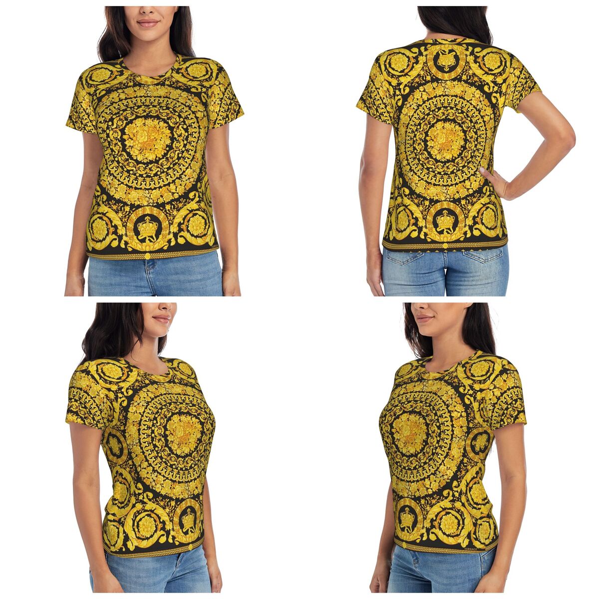 Decorative Golden Medallion Ba - Summer Clothing For 70 Year Old Woman 评论和价格