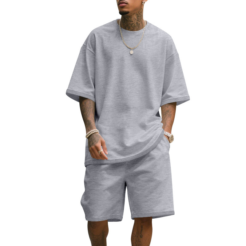 Men's Casual Two Piece Set Sum - Summer Clothing For Young Men 评论和价格