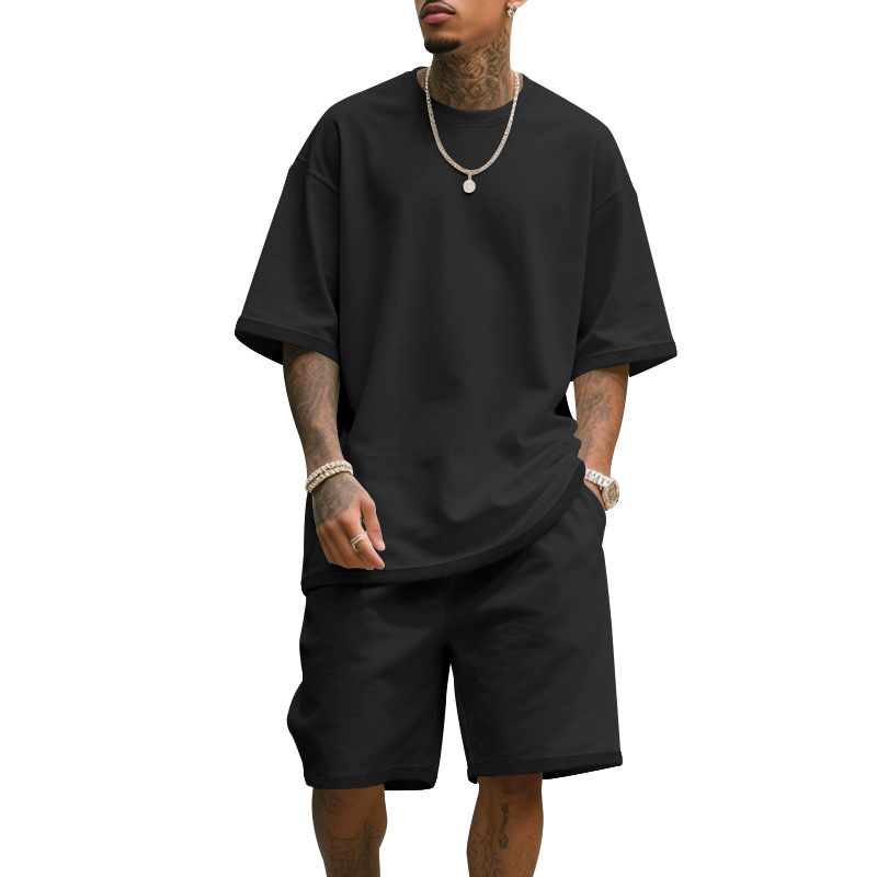 Men's Casual Two Piece Set Sum - Summer Clothing For Young Men 评论和价格