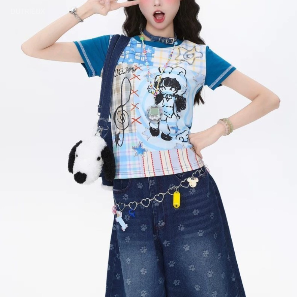 Lovely Sweet Japanese Print T- - Summer Loving Clothing 评论和价格