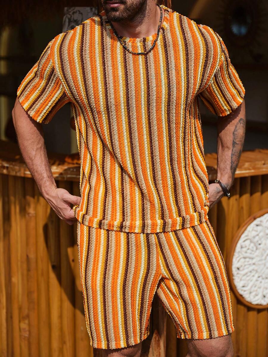 Genlund Men's Knit T-Shirt Set - Summer Clothing Crochet Patterns 评论和价格