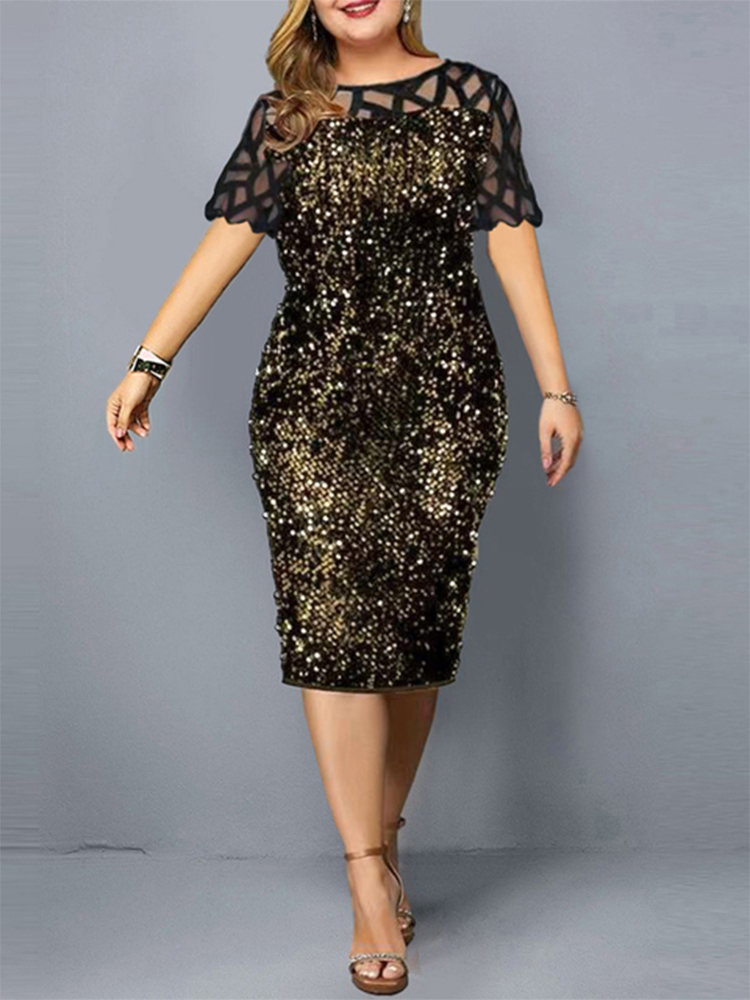 2022 Women Shiny Party Dresses - Summer Clothing For 70 Year Old Woman 评论和价格