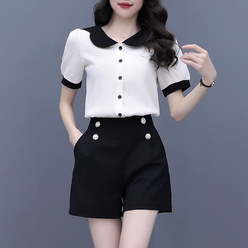 Contrast Color Button Short Se - Summer Clothing Trends 2025 Women'S 评论和价格