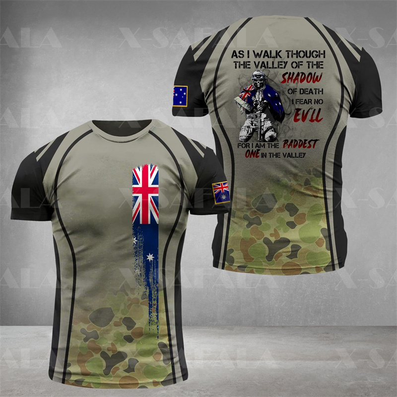 Australia Flag Skull Graphic T - Summer Clothing Australia 评论和价格