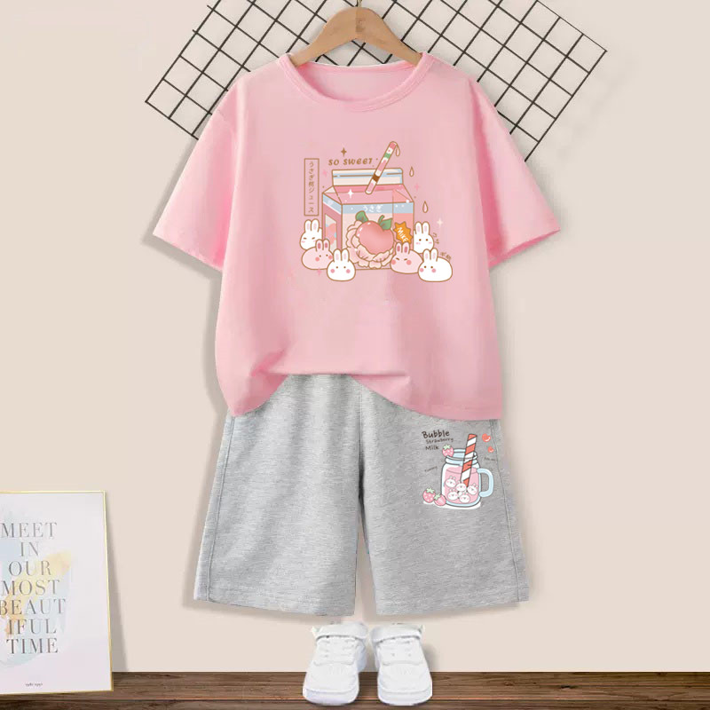 Summer Kids Girls 2Pcs Outfit  - Summer Clothing Teen Girls 评论和价格
