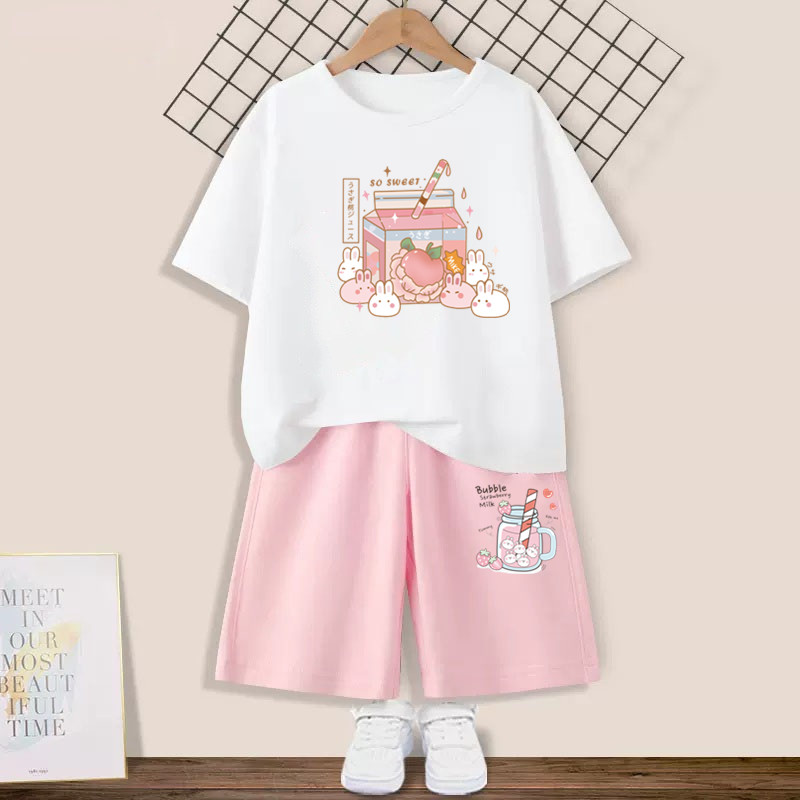 Summer Kids Girls 2Pcs Outfit  - Summer Clothing Teen Girls 评论和价格