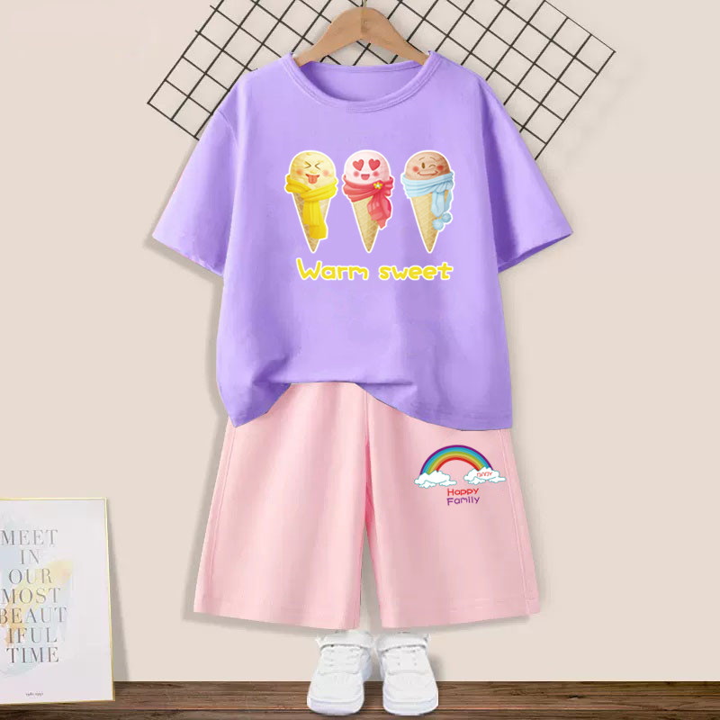 Summer Kids Girls 2Pcs Outfit  - Summer Clothing Teen Girls 评论和价格