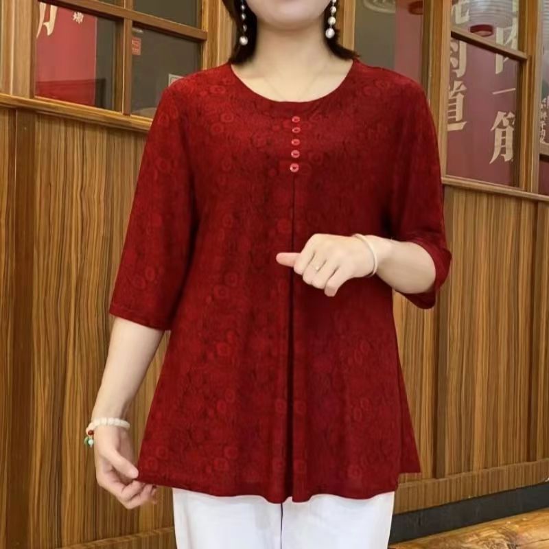 Vintage Printed T-shirt Casual - Summer Clothing For 70 Year Old Woman 评论和价格