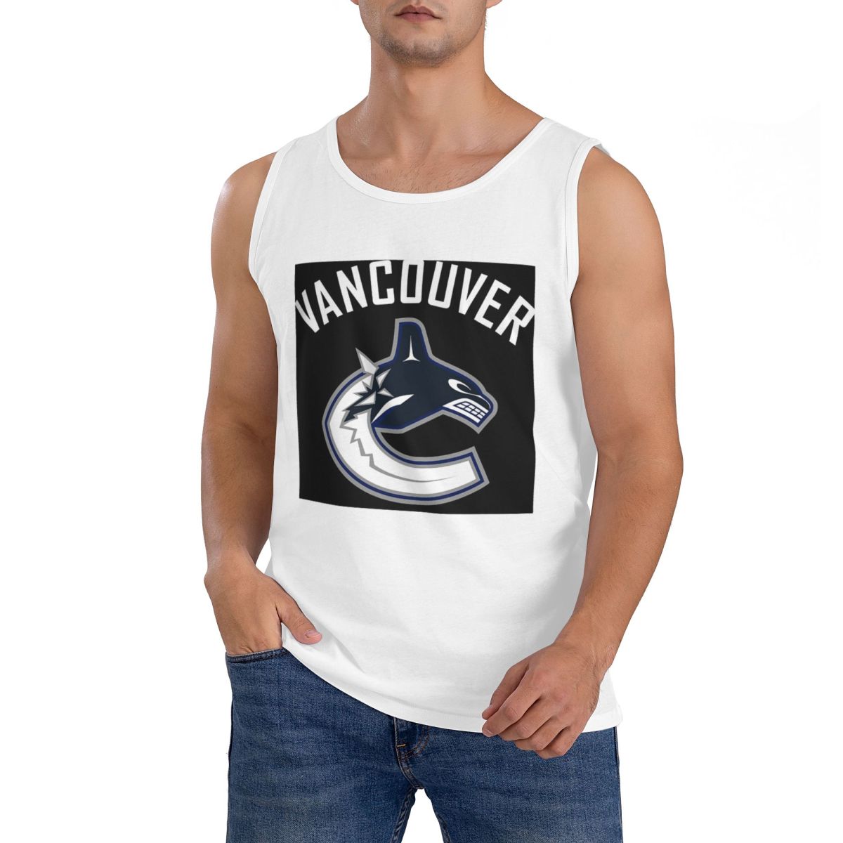 100% Cotton Vancouver Hockey C - Summer Clothing Essentials Men 评论和价格