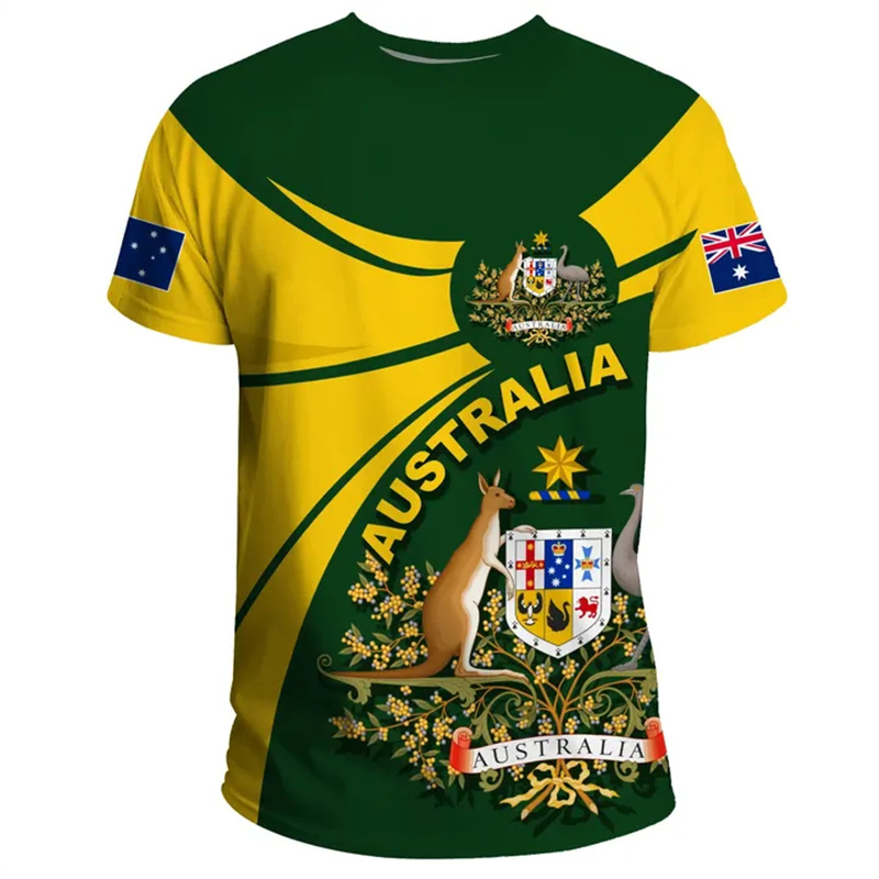 3D Print Australia Flag T Shir - Summer Clothing Australia 评论和价格