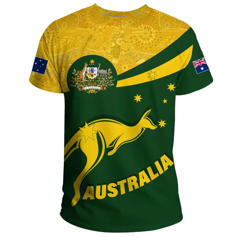 3D Print Australia Flag T Shir - Summer Clothing Australia 评论和价格