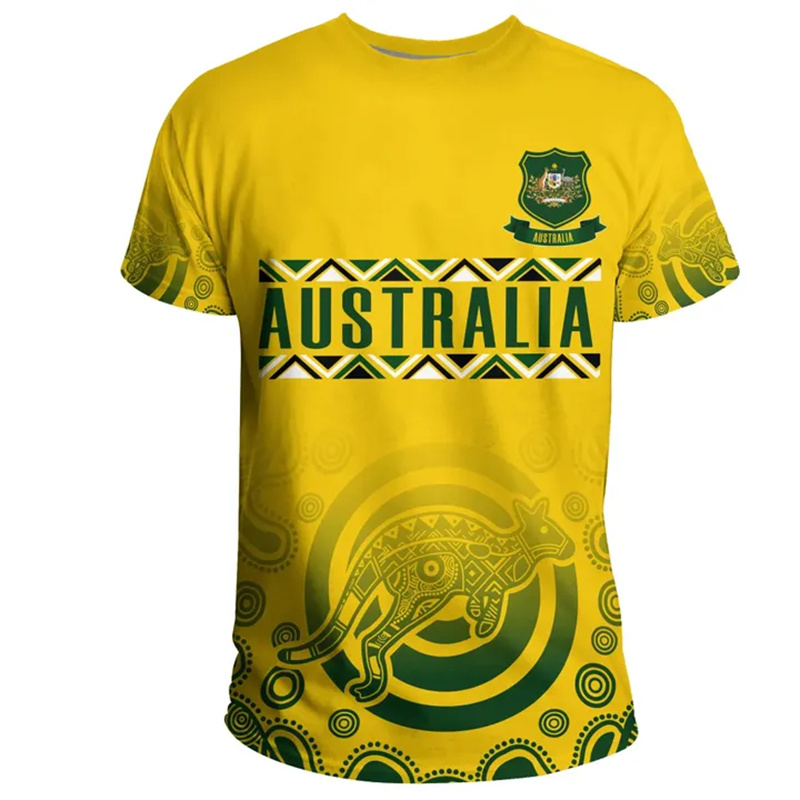 3D Print Australia Flag T Shir - Summer Clothing Australia 评论和价格