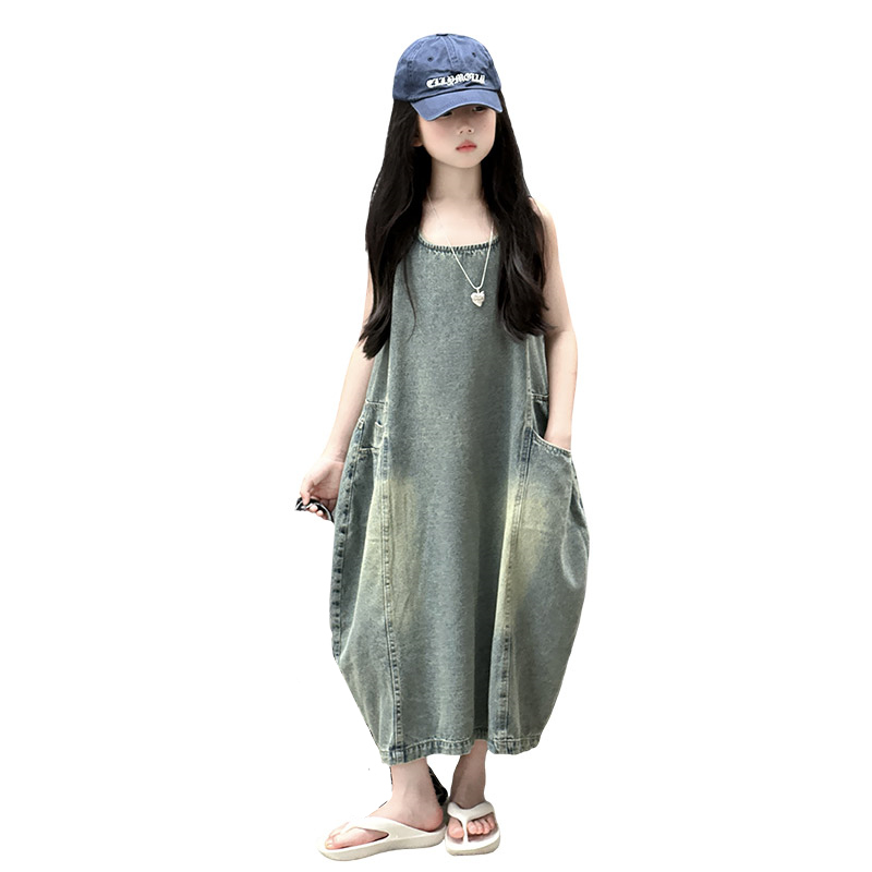 Vintage Blue Children Girls Hi - Summer Clothing Girls 评论和价格