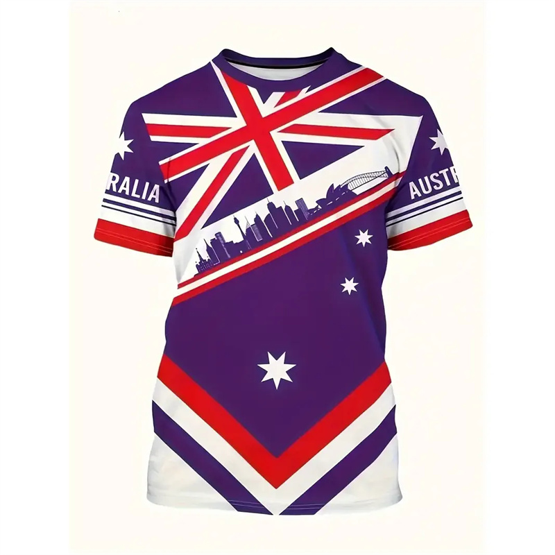 Australia National Flag T-shir - Summer Clothing Australia 评论和价格