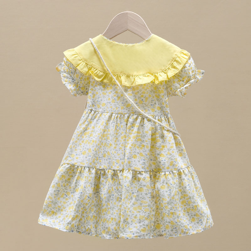 2PCS Summer Yellow Floral Chil - Summer Clothing Teen Girls 评论和价格