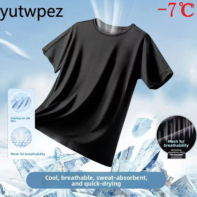 Summer Ice Silk Men T Shirt Sh - Summer Clothing For Young Men 评论和价格