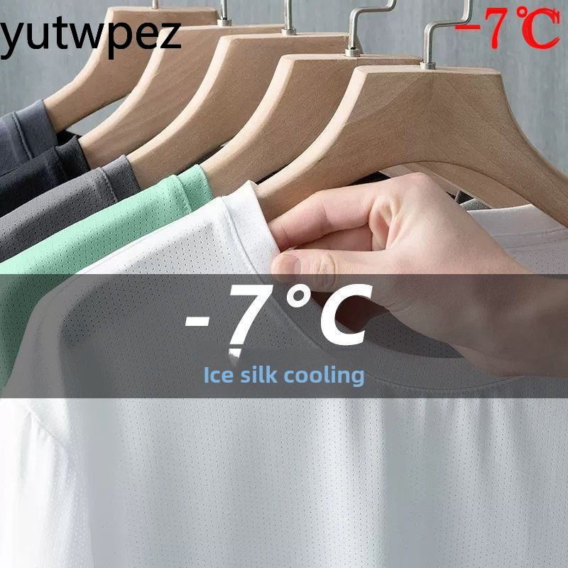 Summer Ice Silk Men T Shirt Sh - Summer Clothing For Young Men 评论和价格