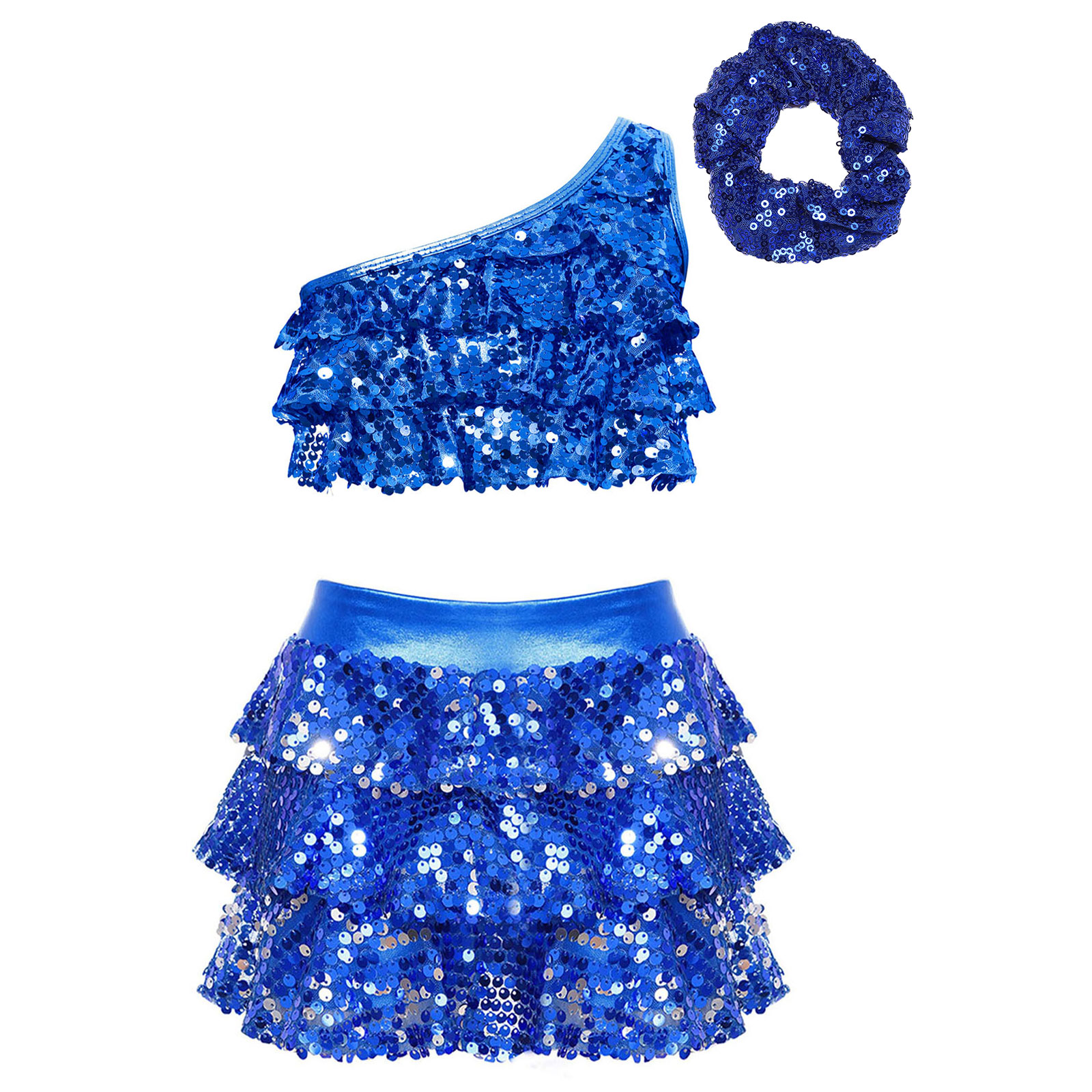 Kids Girls Shiny Sequins Latin - Summer Clothing Girls 评论和价格