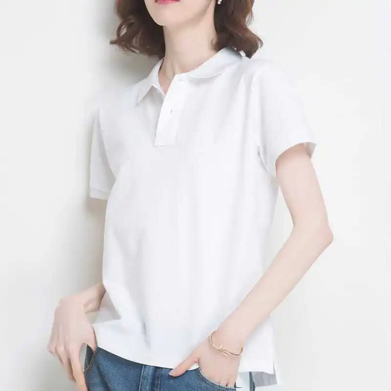 Polo Neck Shirt for Women Plai - Summer Clothing Trends 2025 Women'S 评论和价格